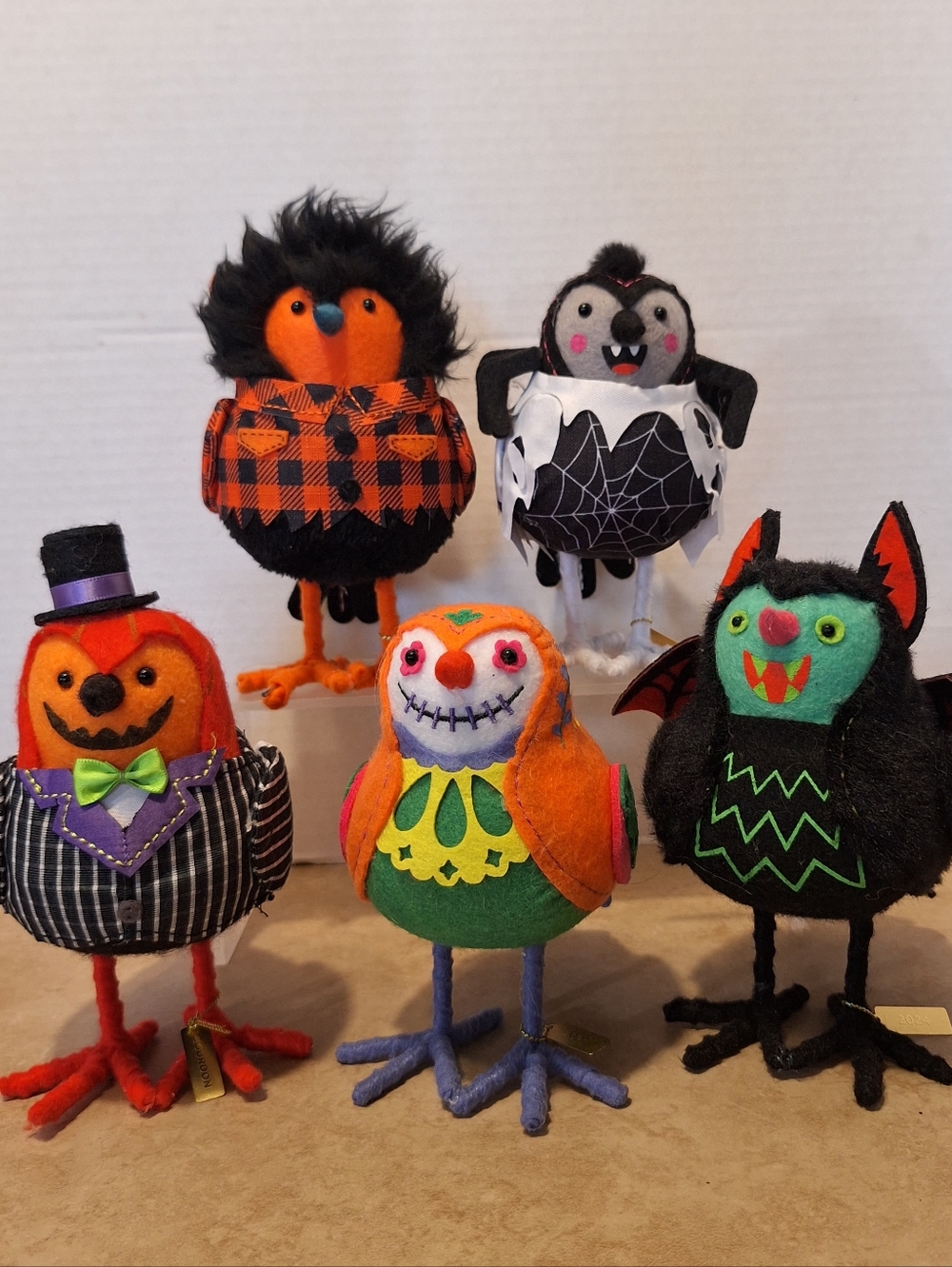 Target Featherly Friends Halloween 2024-25 Set Of 5 Costumed Birds Bat Spider